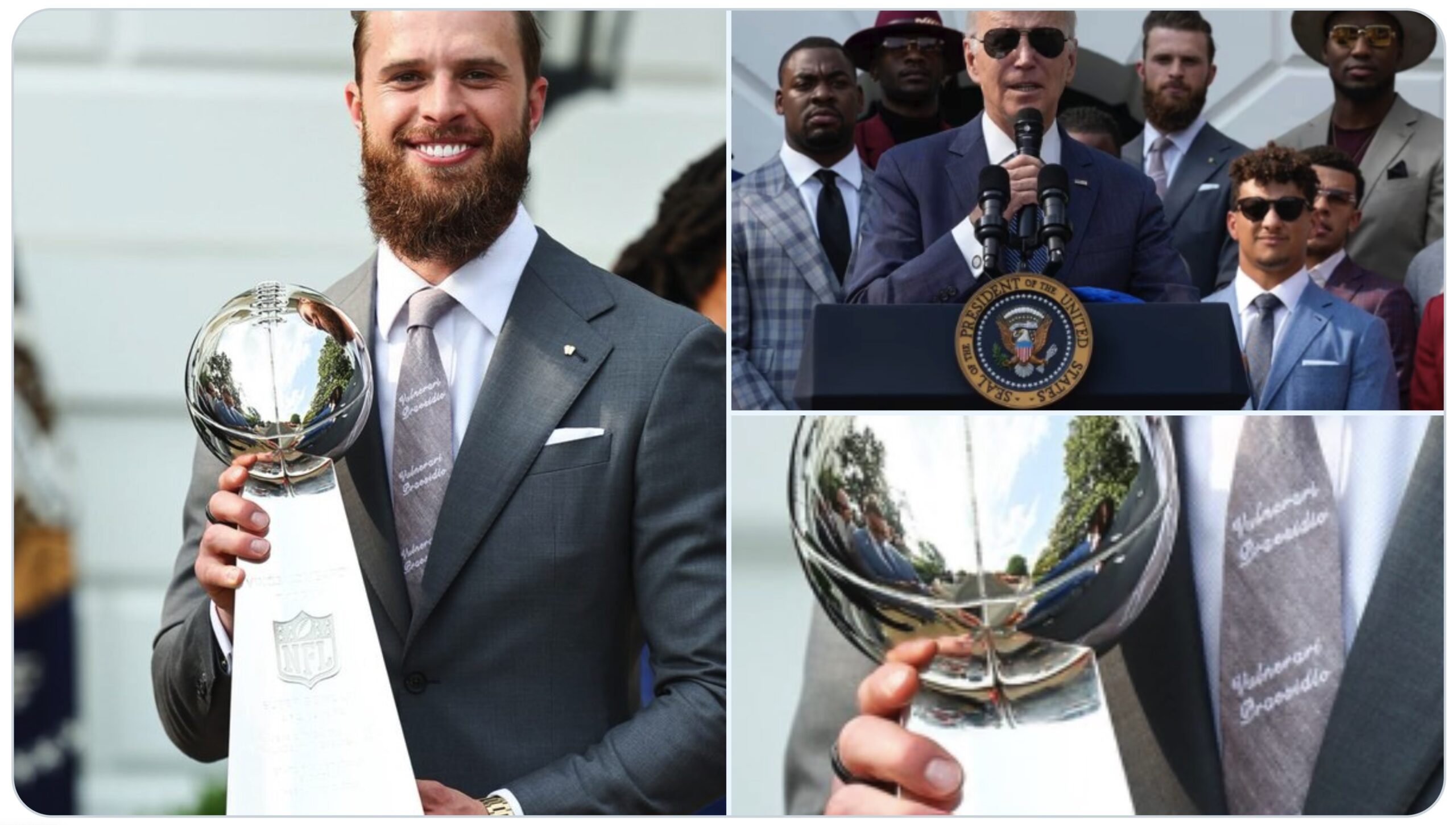 Harrison Butker's wardrobe makes pro-life statement during Chiefs' White  House visit on Monday