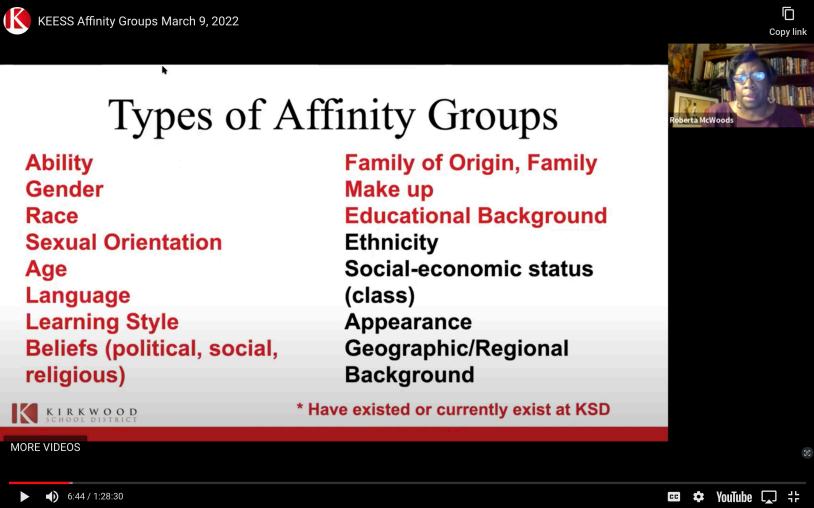 Affinity Groups Offered In Kirkwood School District (Courtesy of Parents Defending Education)