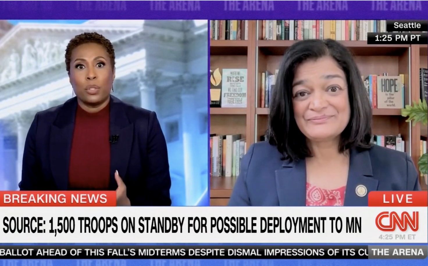 Democratic Rep. Pramila Jayapal claims nearly all protesters peaceful despite disruptions